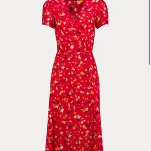Realisation Par Red Floral Midi Dress